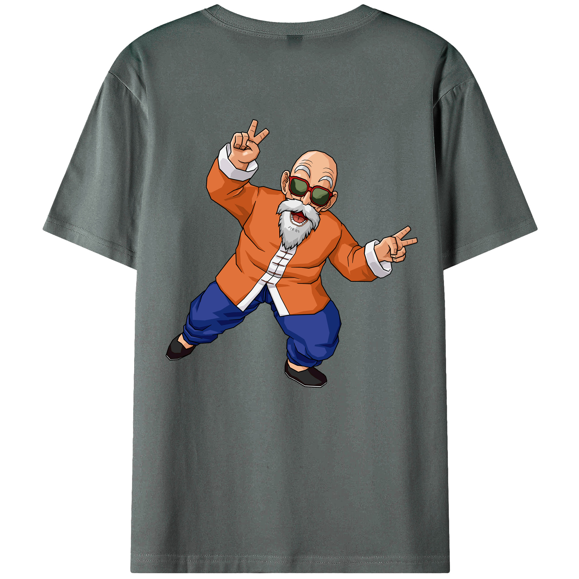 （画像用） ドラゴンボール 亀仙人（かめせんにん） DRAGON BALL Master Roshi Kame Sennin 綿100％ メンズ半袖Tシャツ（バックプリント） 通気性